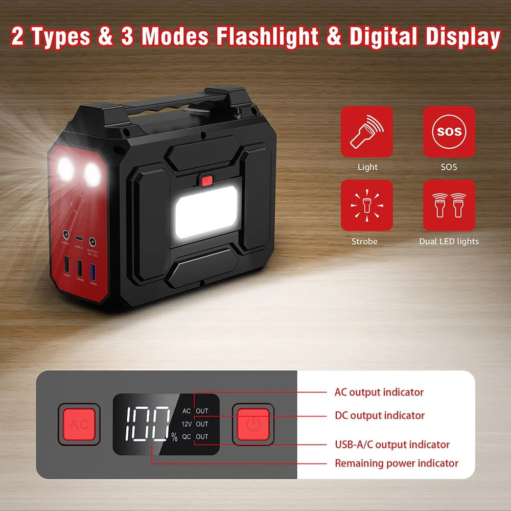 Portable Power Bank 146Wh AC 100W Black X247362