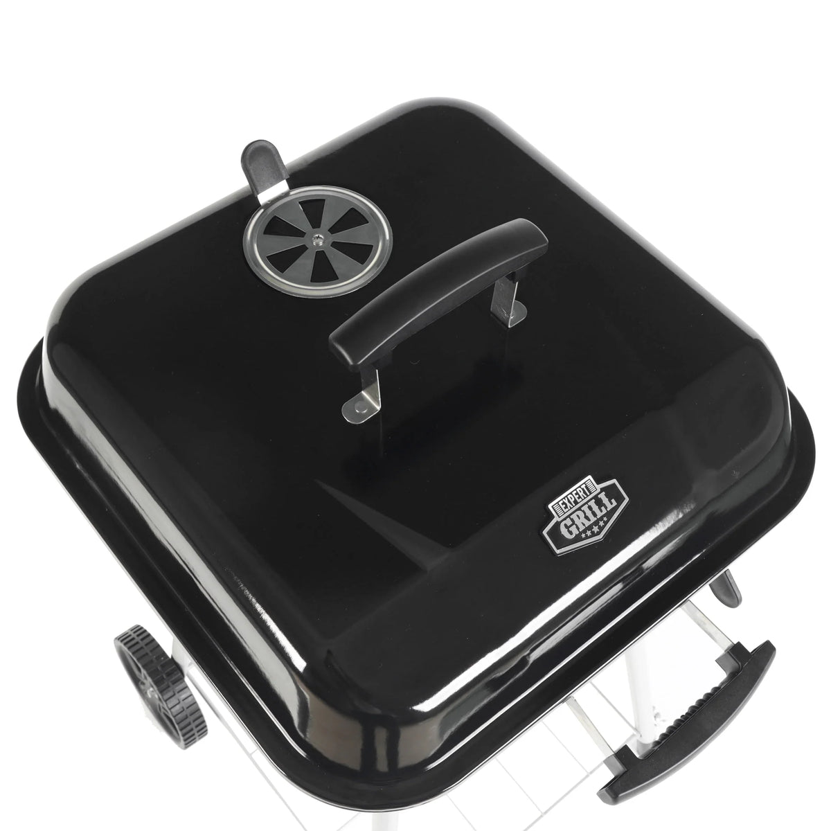 Square Steel Charcoal Grill with Wheels, Black K2520