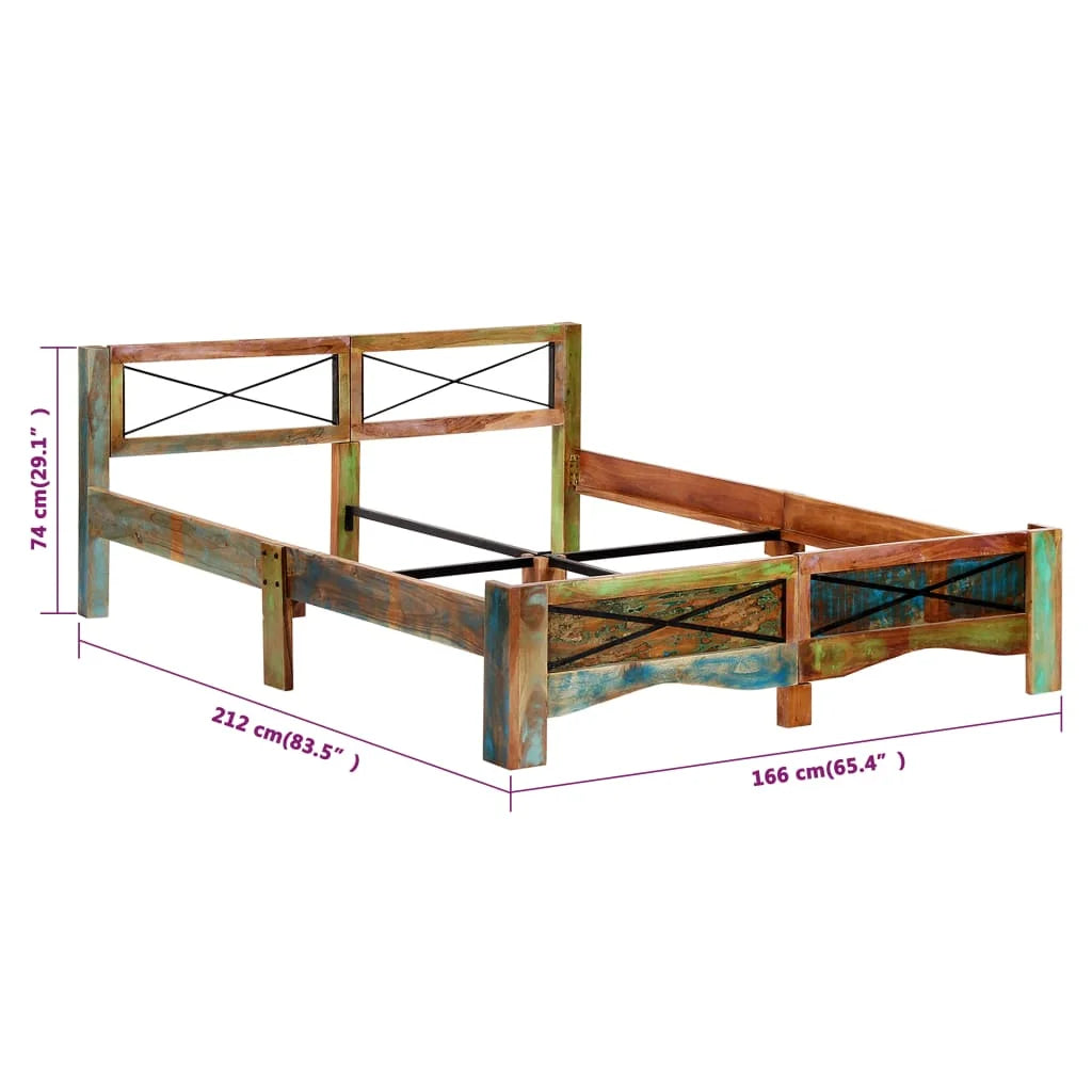 Solid Reclaimed Wood Bed Frame 63"x78.7" A86405