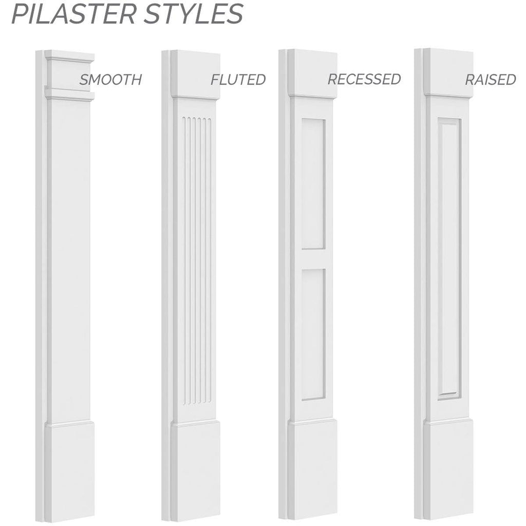 Plain PVC Pilaster with Decorative Capital & Base (Pair) R643
