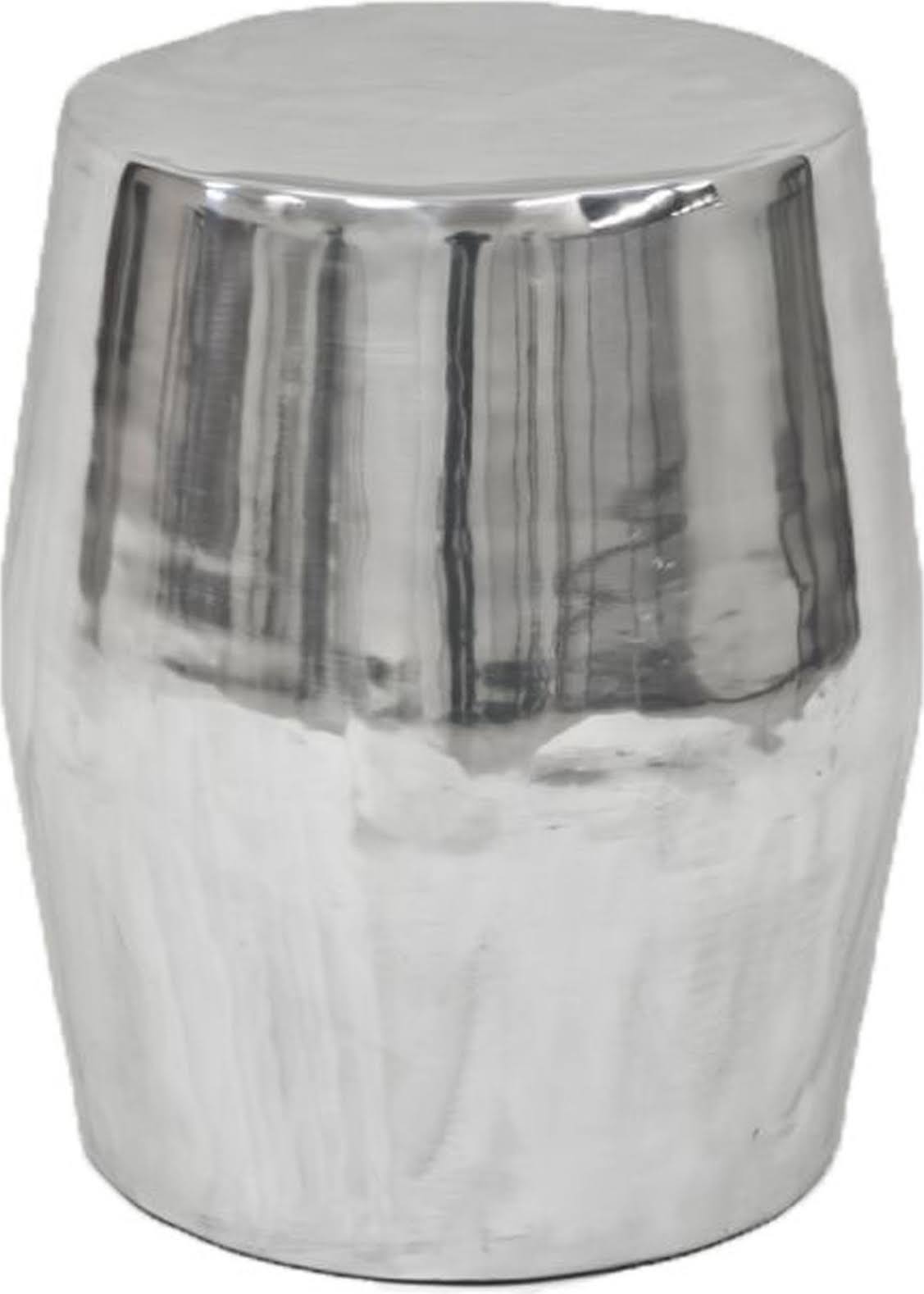 Round End Table in Polished Cast Aluminum A7241