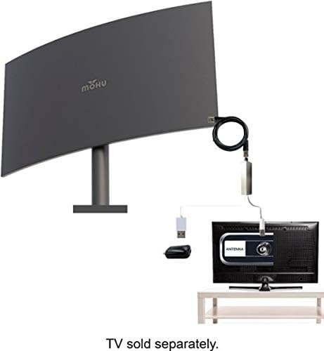 Amplified Indoor/Outdoor TV Antenna, 75-Mile Range, 4K-Ready HDTV Z206