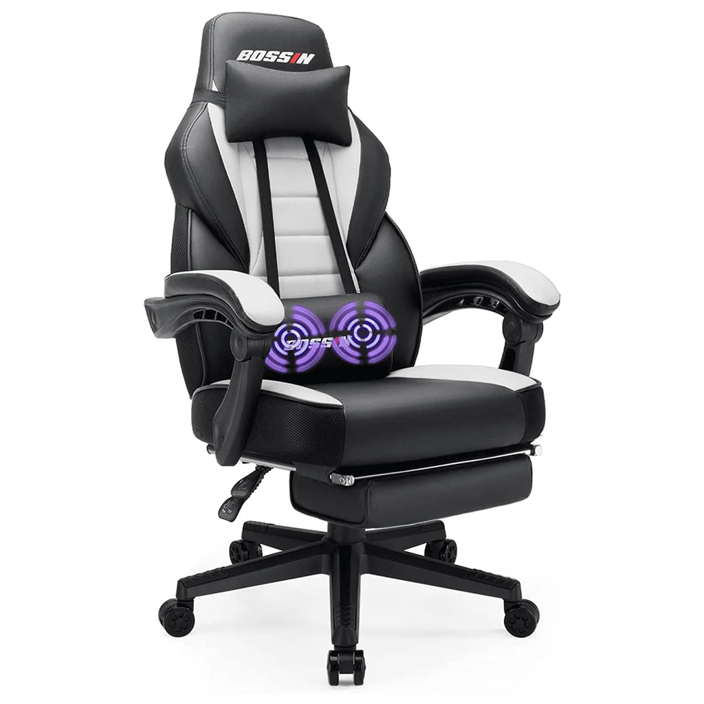Gaming Chair with Footrest and Massage P43346