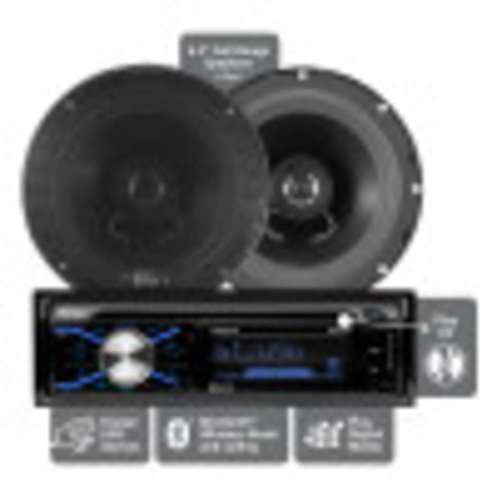 Single Din Car Stereo and Speakers K6145