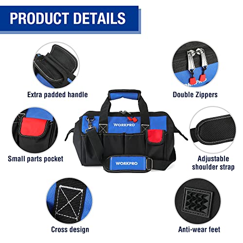 18-inch Wide Mouth Storage Tool Bag with Shoulder Strap S947661