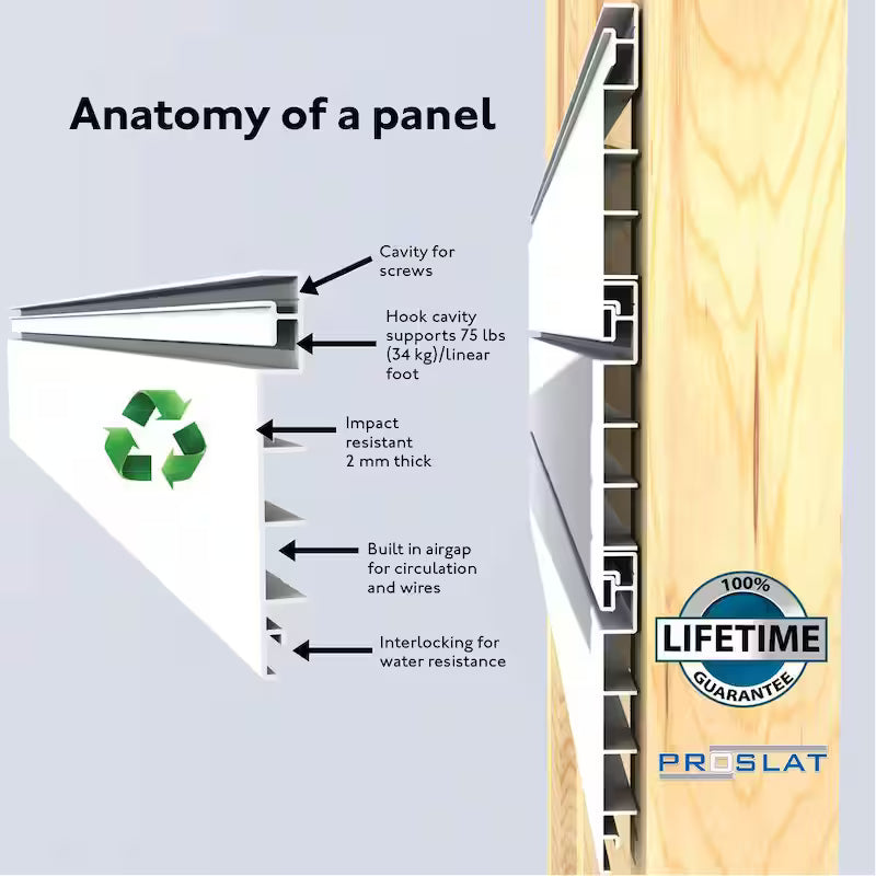 Slat Wall Panel Set Charcoal 2-Pack R62090