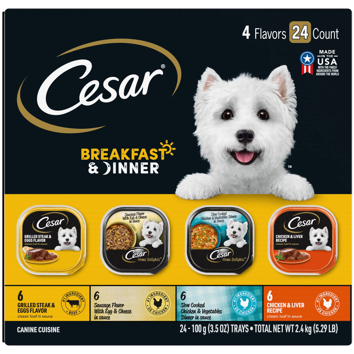 Breakfast & Dinner Variety Pack 24 Pack 3.5 oz Trays L34040
