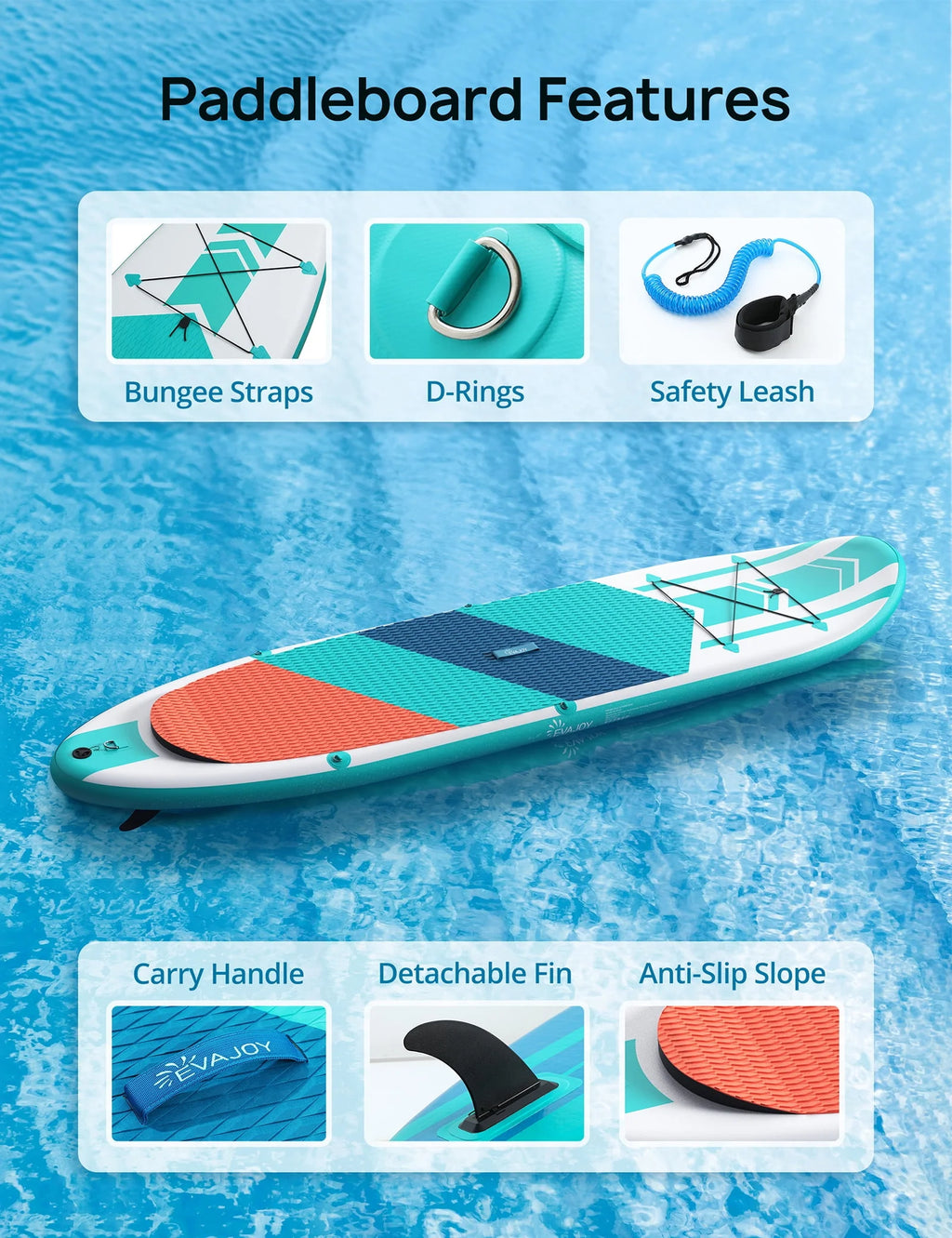10.8 ft Inflatable Stand Up Paddle Board with Pump J733