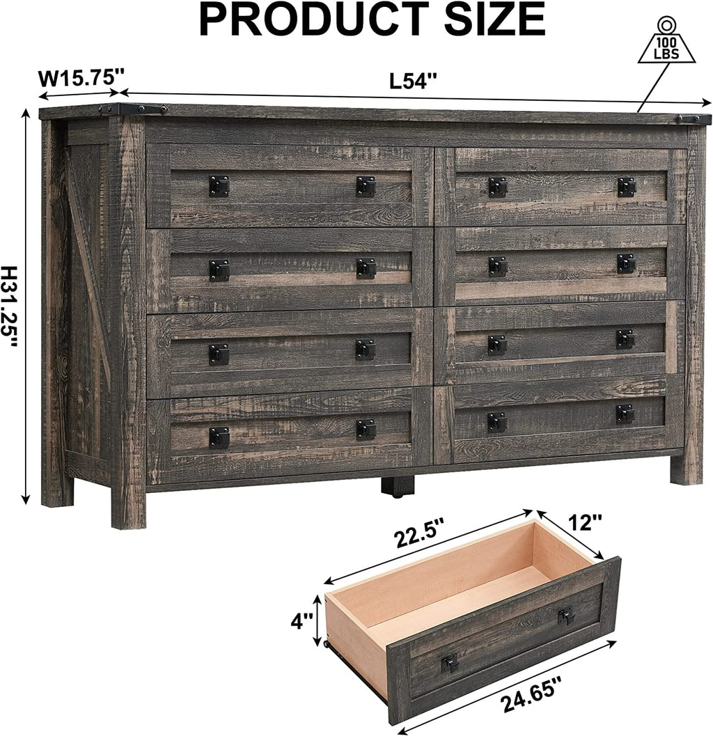 5 Drawer Wood Rustic Dresser P186