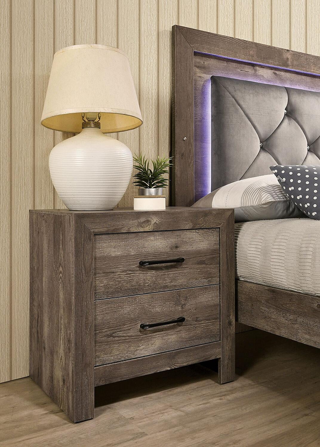 Natural Tone Wood King Bedroom Set 5pcs B83669