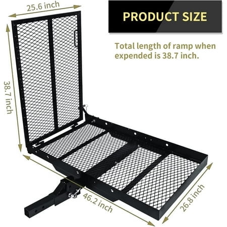 500lbs Hitch Mounted Cargo Carrier with Loading Ramp M872923