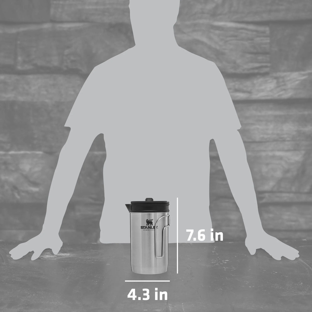 Stainless Steel Camping French Press Coffee Maker, 32 oz C964929