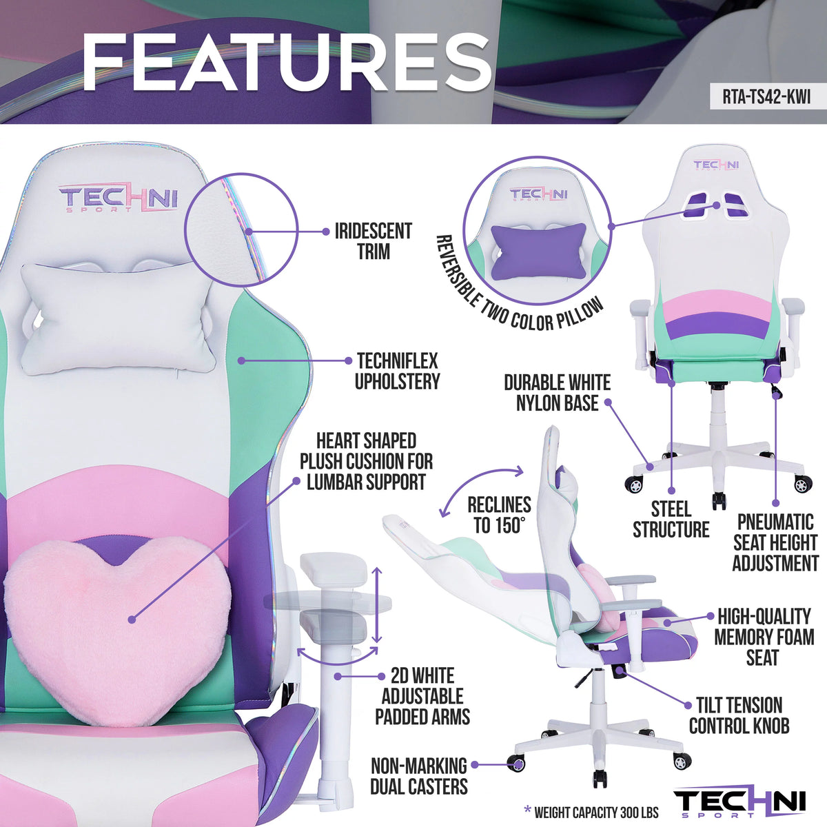 Adjustable Memory Foam Gaming Chair L3141