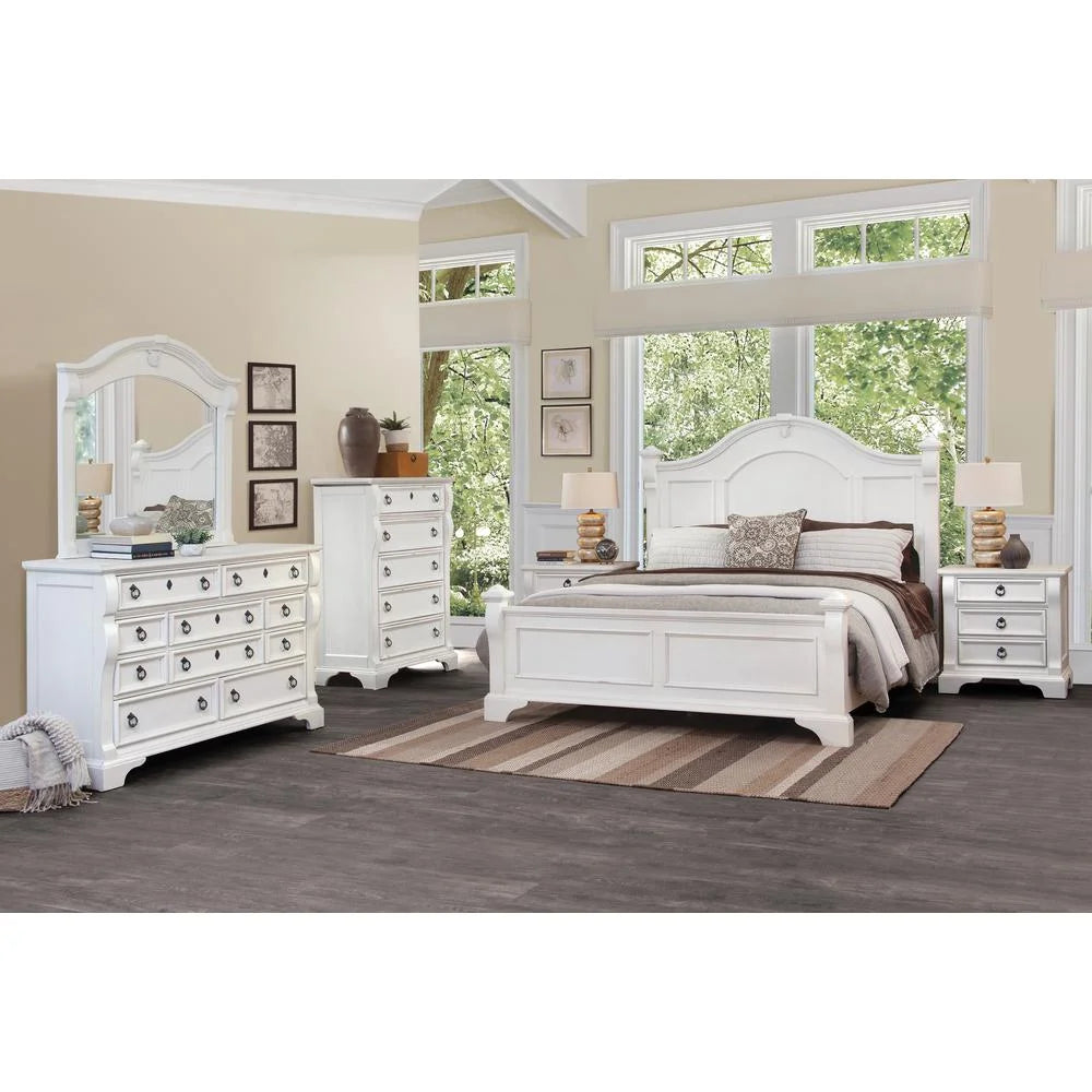 Antique White Dresser and Mirror X594