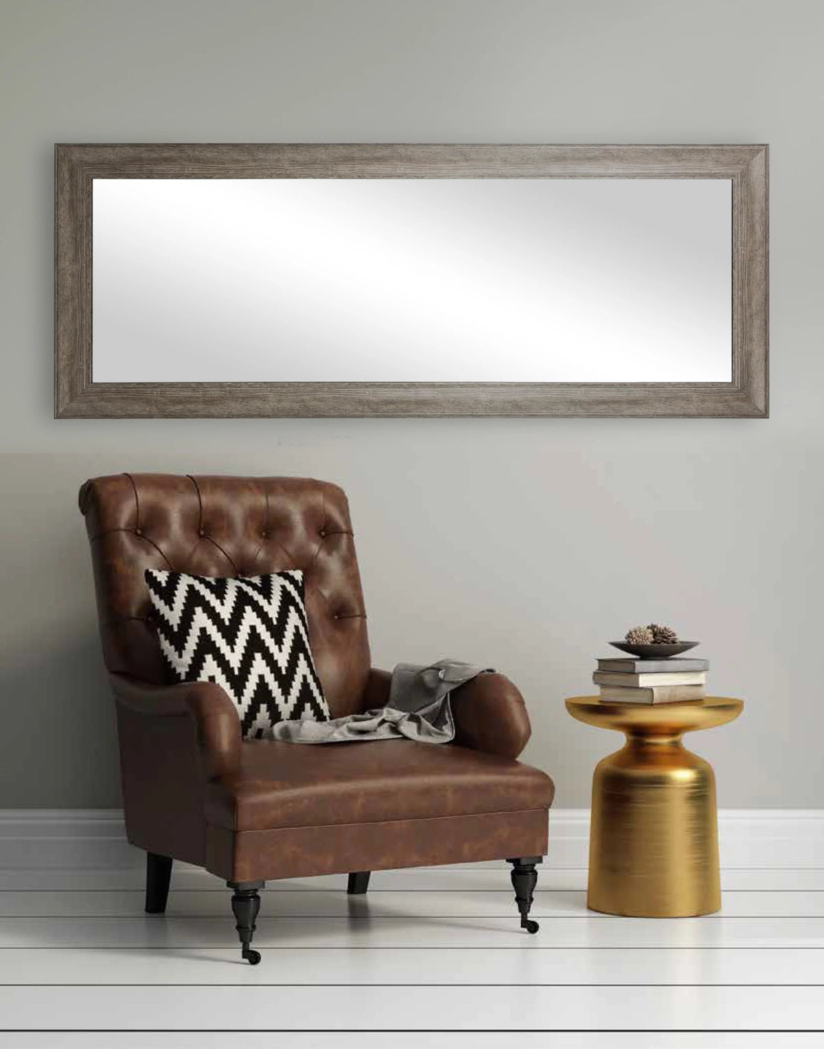 27 x 70 Rectangular Full Length Gray Mirror Z637