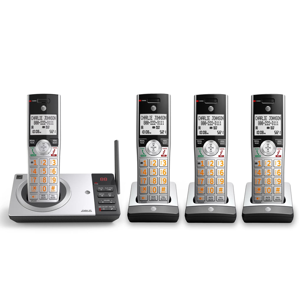 Silver/Black Cordless Phone with 4 Handsets I815