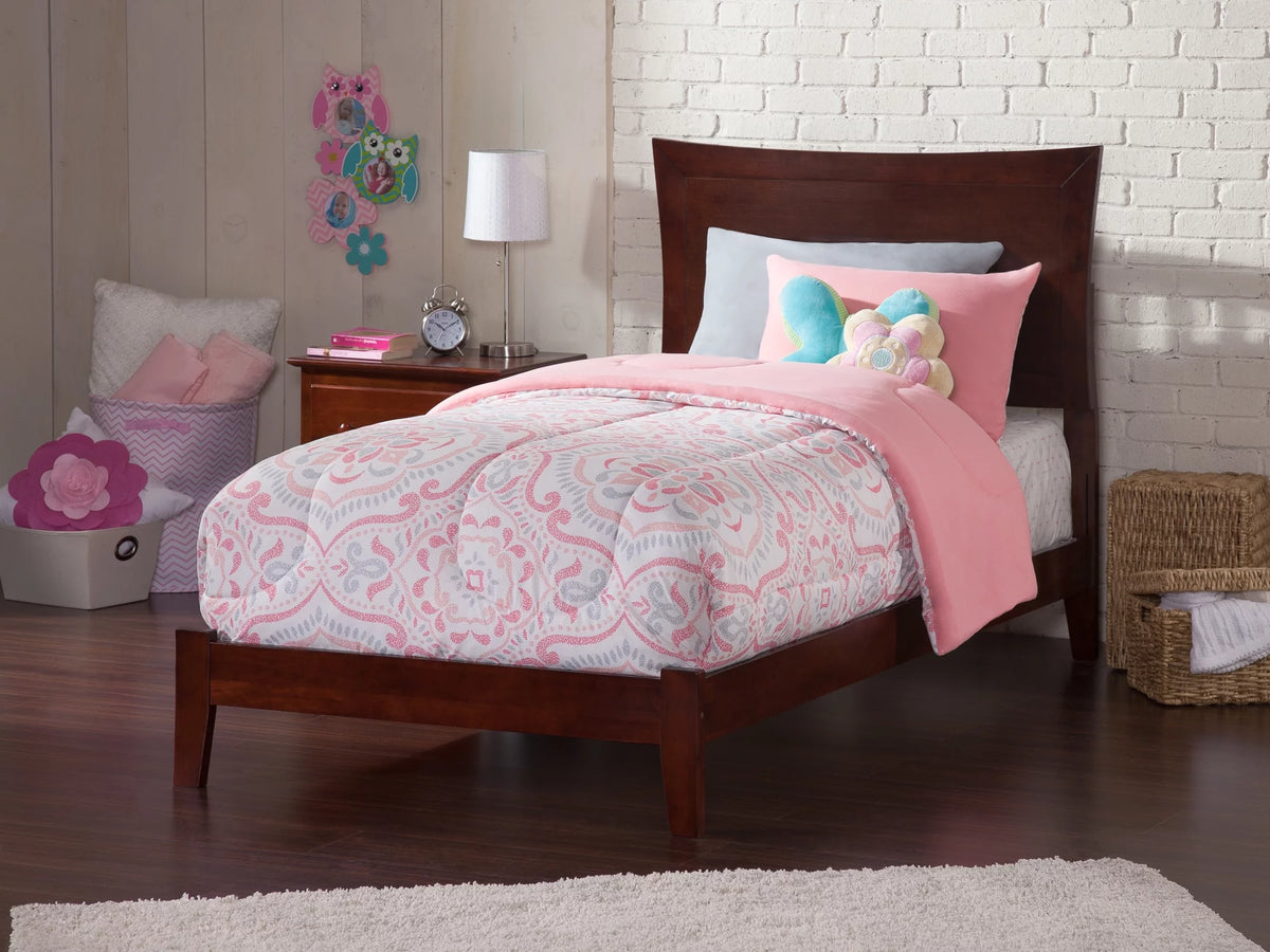 Twin Wood Bed Frame with Panel Headboard G657