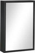 Black Stainless Steel Wall-Mounted Medicine Cabinet with Mirror T477777
