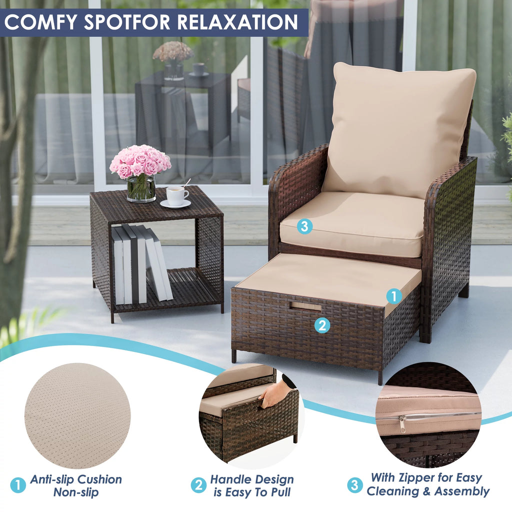Khaki 5 Piece Patio Furniture Set O426