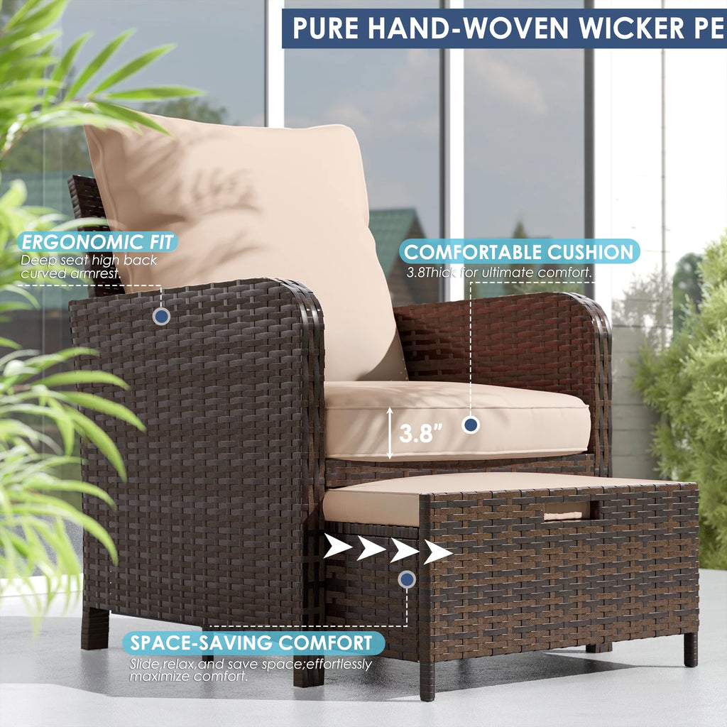 Khaki 5 Piece Patio Furniture Set O426