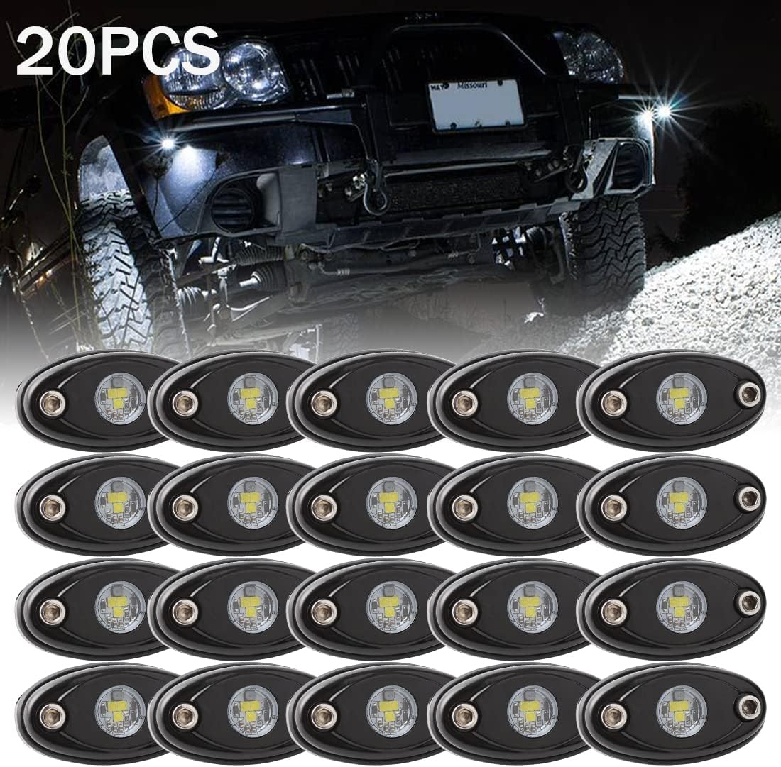 White 12PCS Waterproof LED Rock Lights N9550