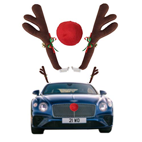 Car Reindeer Antlers & Nose Christmas Costume Decoration Kit (Brown) X97070