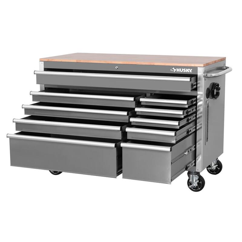 52 in. Gloss Gray Mobile Workbench Tool Chest T3634