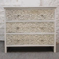 Handcarved Mango Wood 3 Drawer Dresser J867