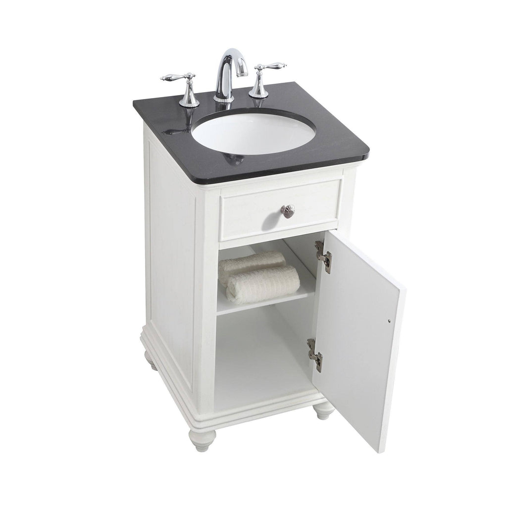 Grey 18 inch Bathroom Vanity Cabinet Set with Granite Top T2343