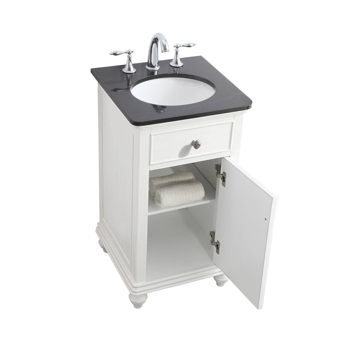 Grey 18 inch Bathroom Vanity Cabinet Set with Granite Top T2343