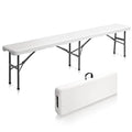 White 6ft Folding Plastic Bench Y65866