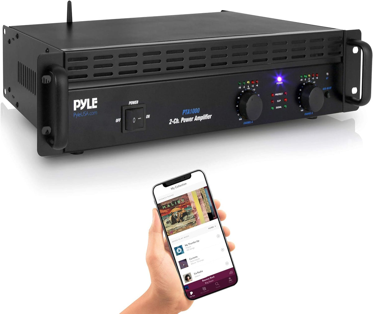 1000 Watt 2-Channel Bluetooth Power Amplifier I574