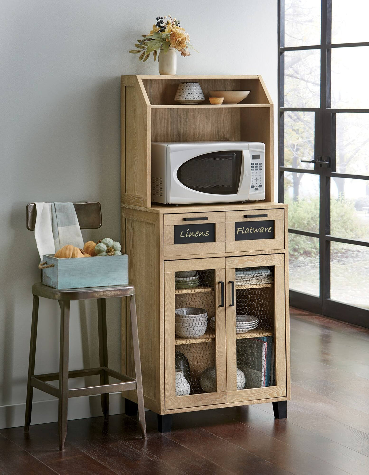 Brown Wood Microwave Cart T492997