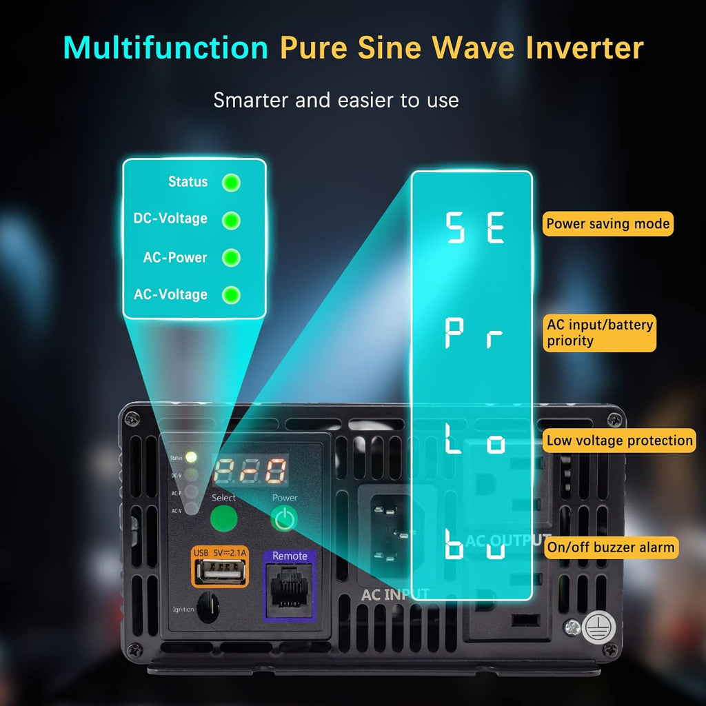 Pure Sine Wave Power Inverter 1000w with Automatic Transfer Switch Y9092