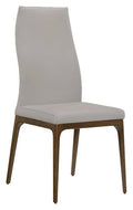 Light Gray Leather Dining Chair with Walnut Wood Legs B227053