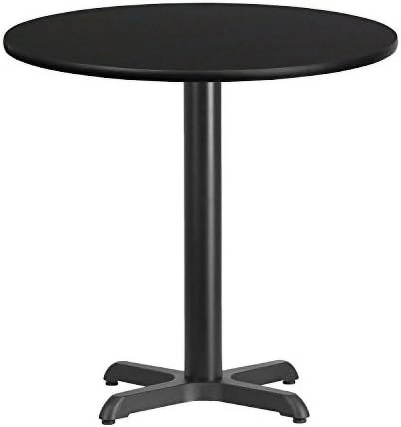 30'' Round Walnut Laminate Table Top with Table Height Base O4955
