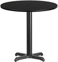 30'' Round Walnut Laminate Table Top with Table Height Base O4955