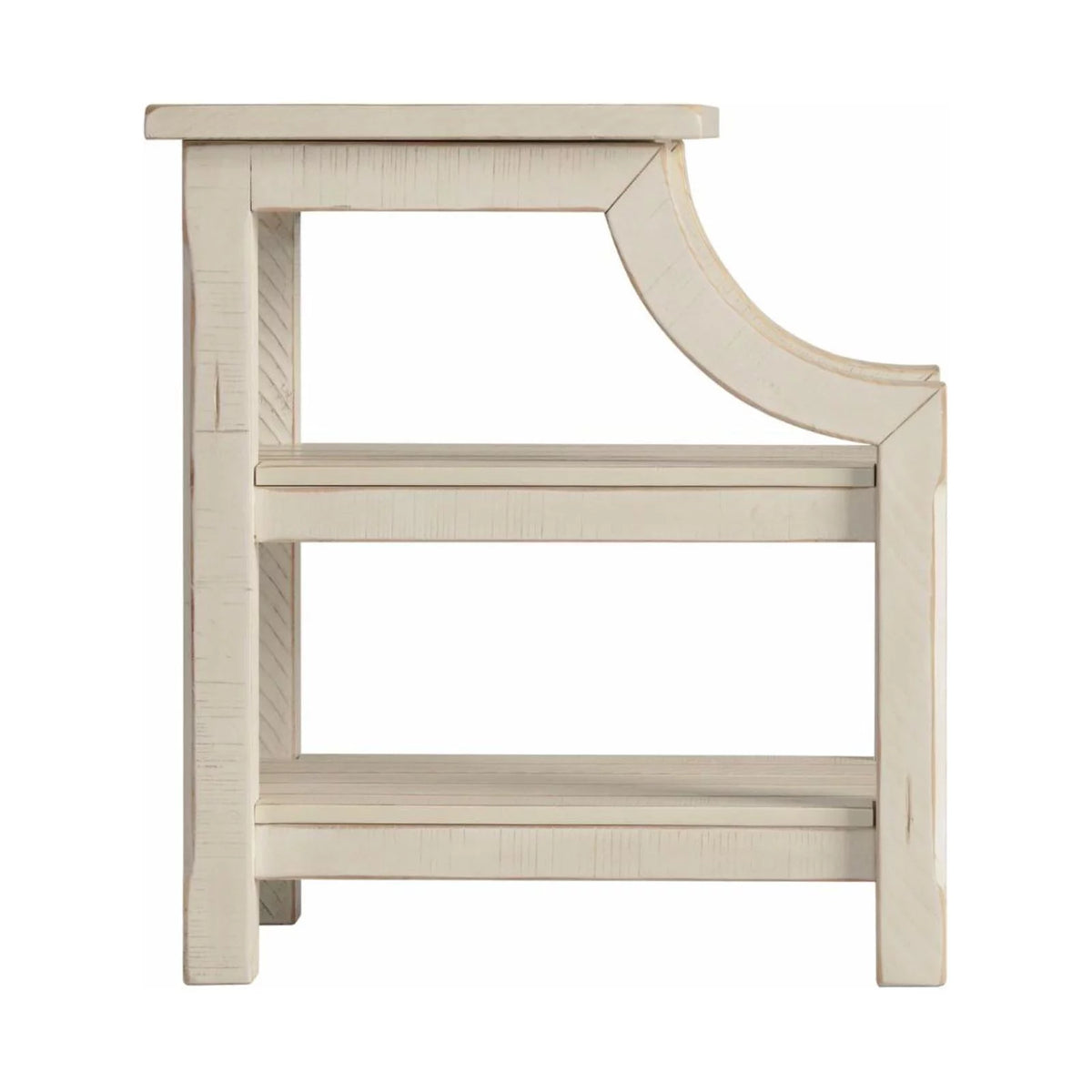 Antique White Solid Wood Chairside Table with Power Q991421