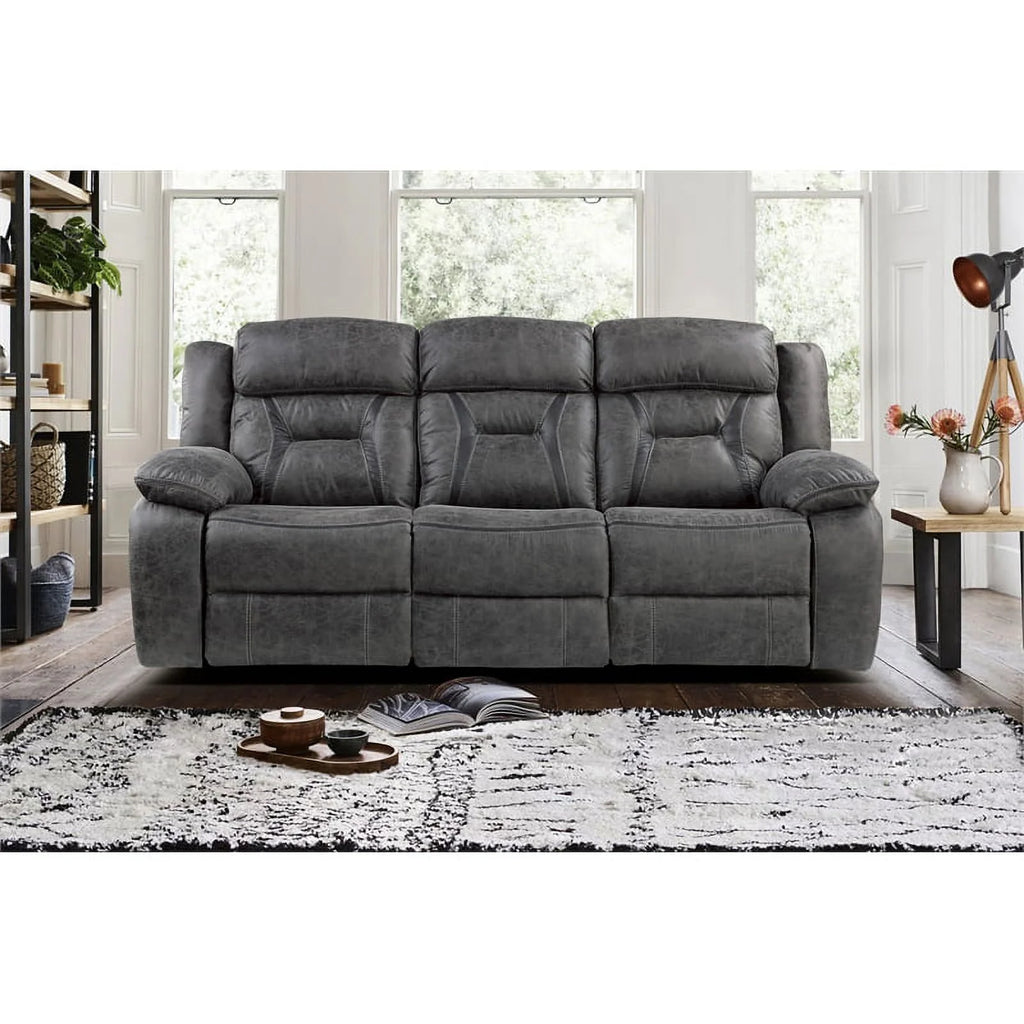 Gray Microfiber 2-Piece Reclining Sofa Set C882