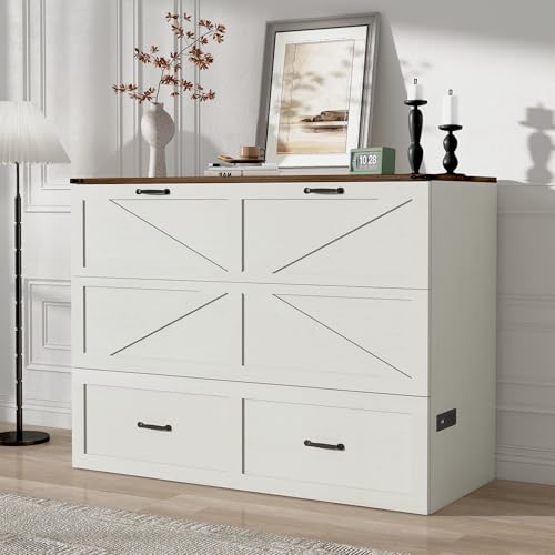 Full Size Black Wood Murphy Chest Bed with Drawer O962999