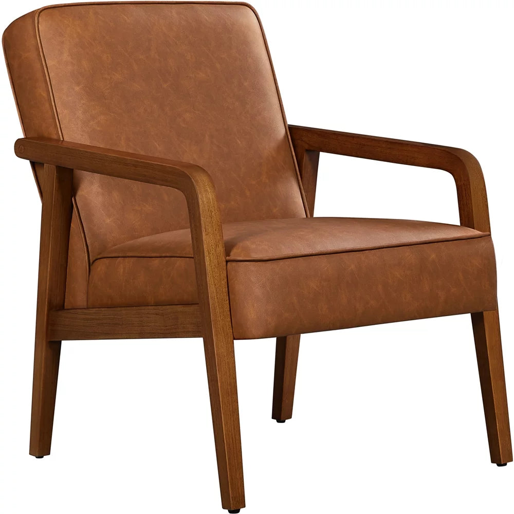 Light Brown Faux Leather Armchair U89396