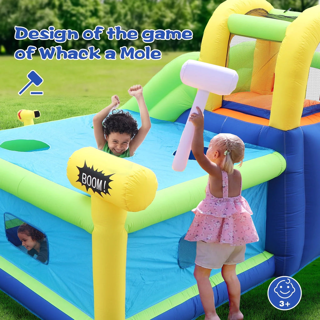 7 in 1 Inflatable Water Park with Slide Splash Pool O684345