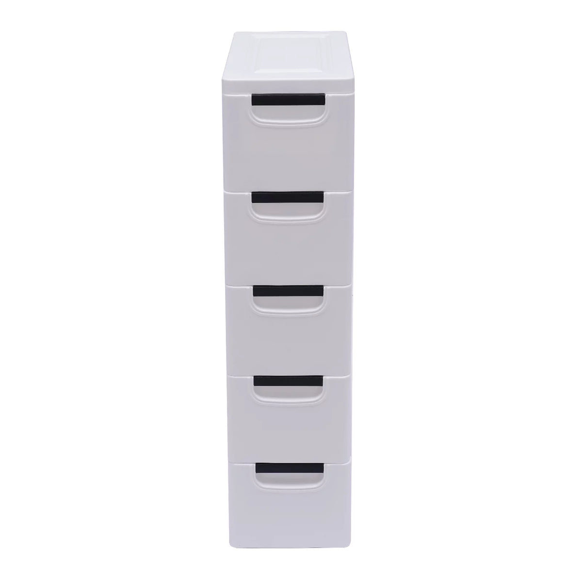 White 5 Drawer Plastic Dresser Storage Cabinet F324