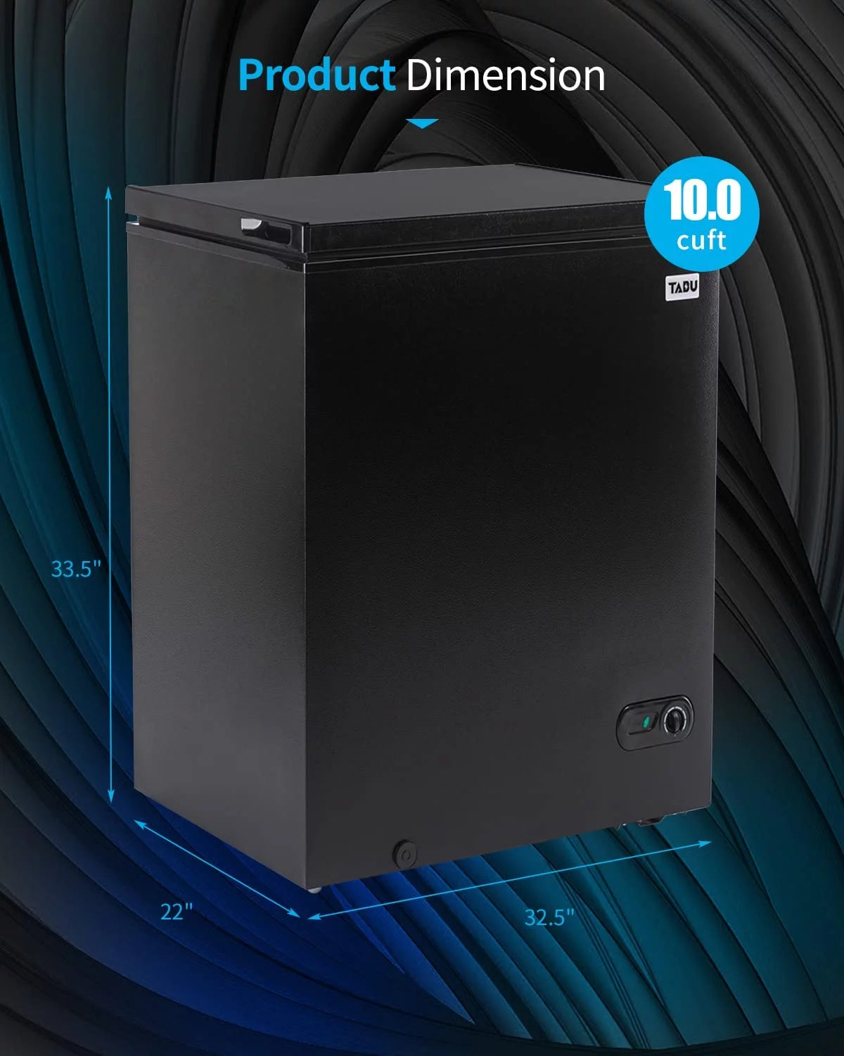 10.0 Cu Ft Black Chest Freezer with Removable Basket Z573287