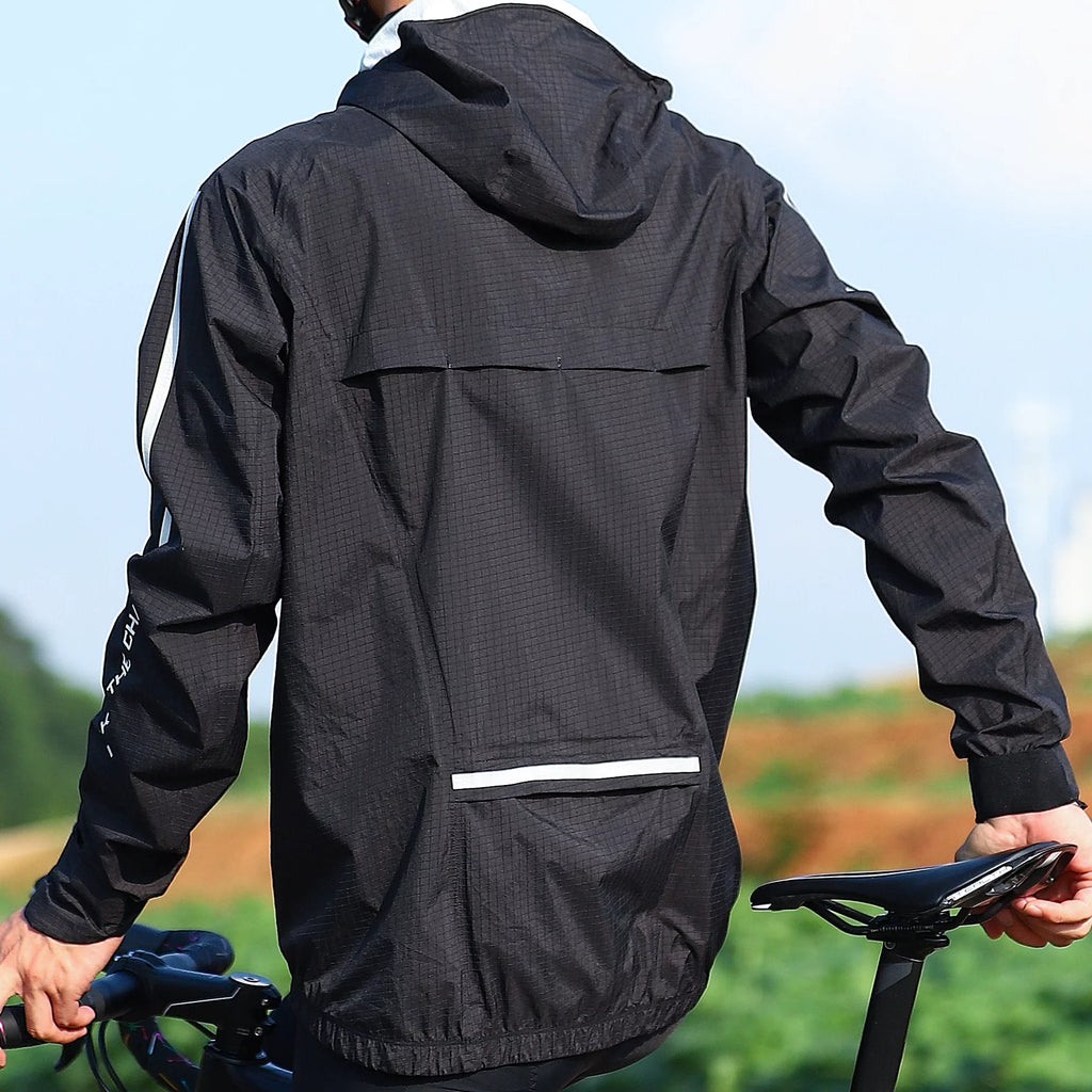 Black Windproof Cycling Jacket S24383