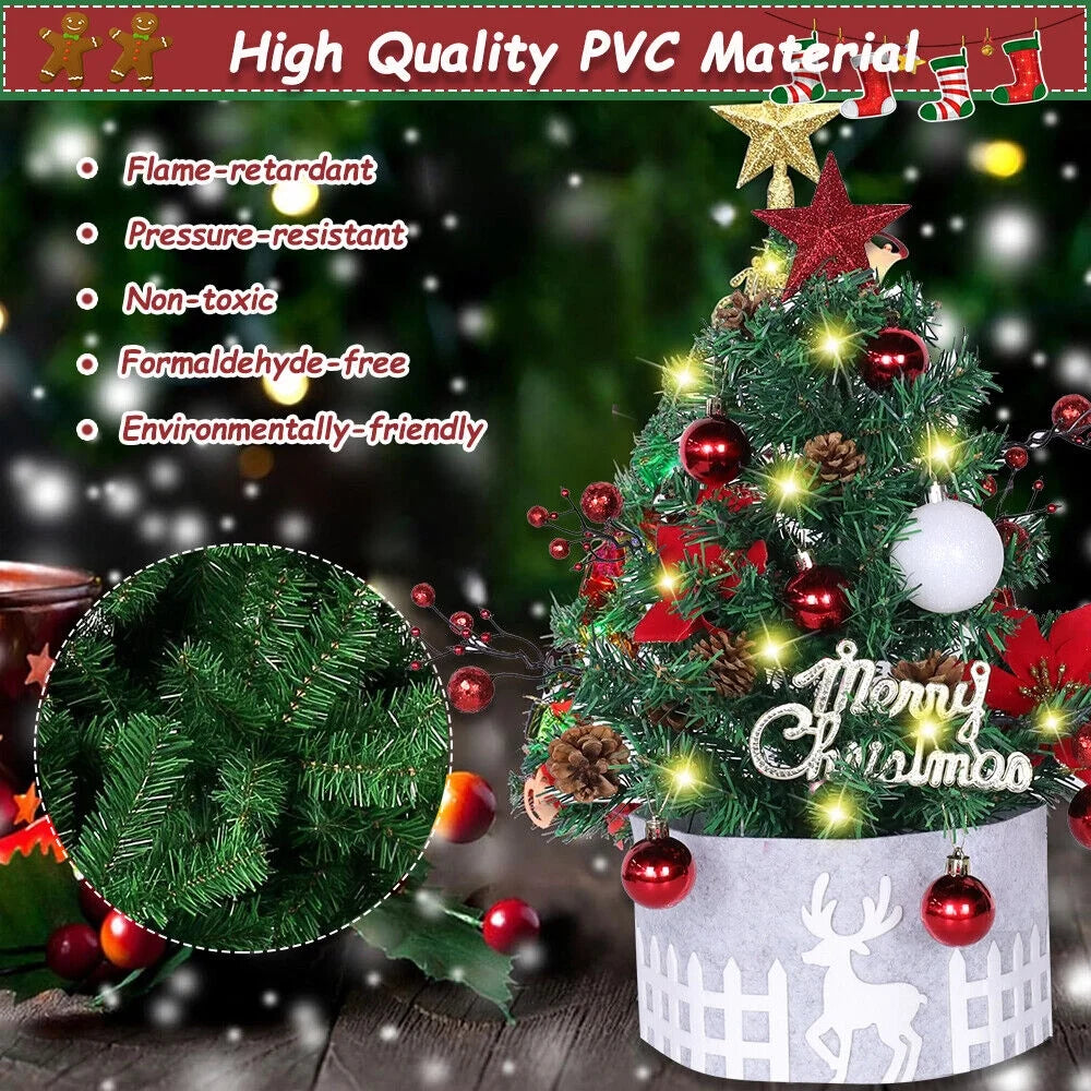 2ft Artificial Mini Christmas Pine Tree with Lights D256