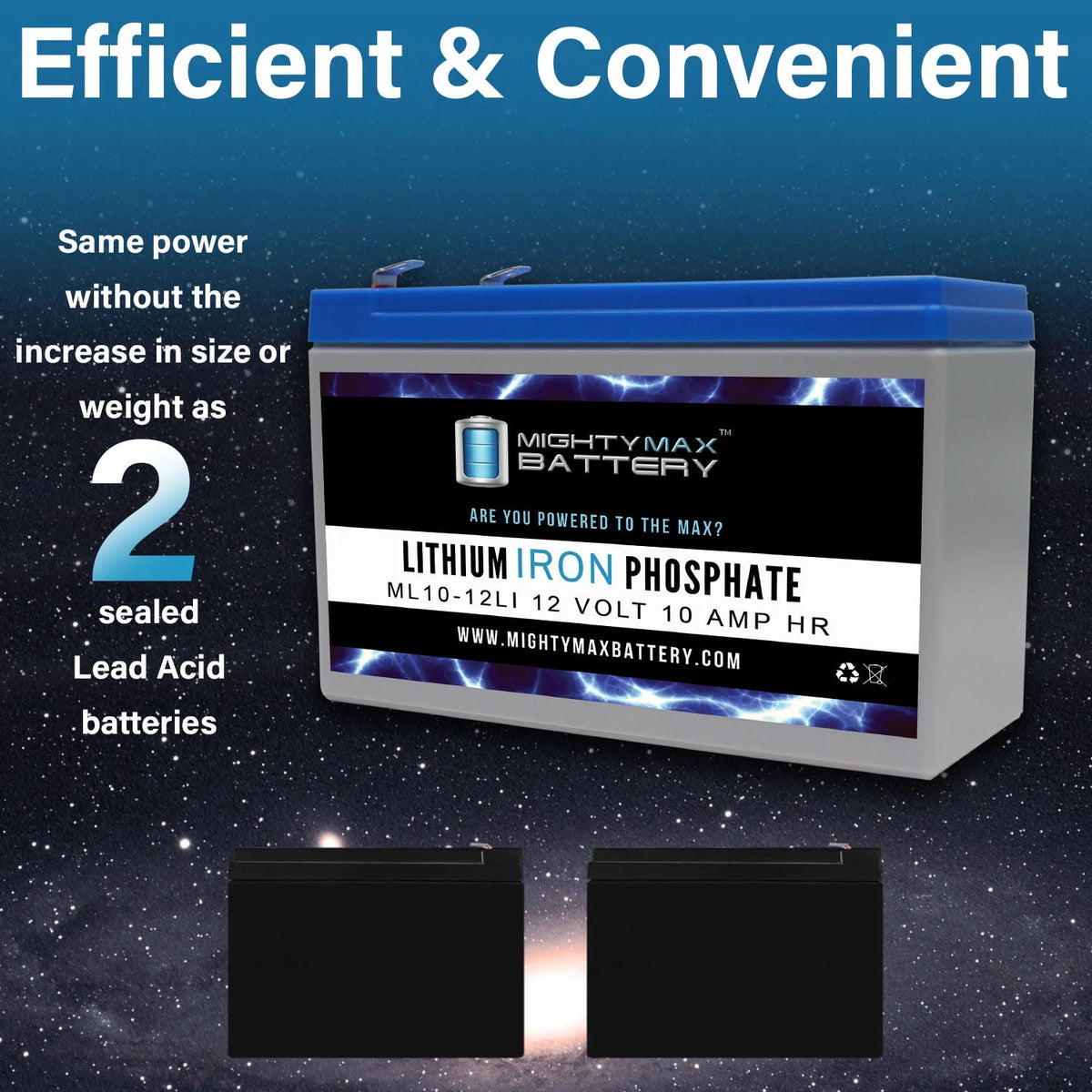 12V 10AH Lithium Replacement Battery 3 Pack F7303
