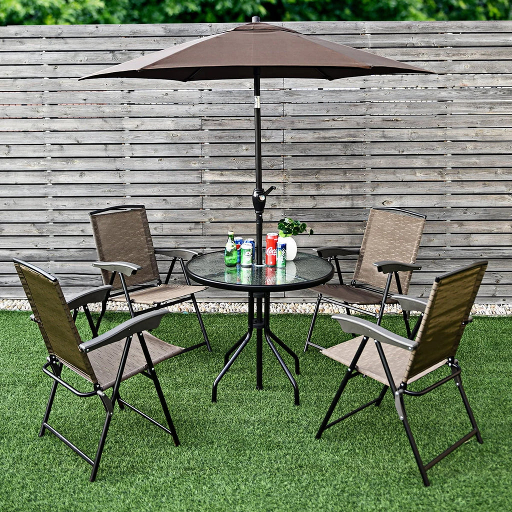 Set of 4 Folding Sling Chairs Steel Armrest J96810