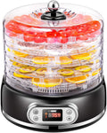 400W 5 Trays Round Food Dehydrator Machine Black R55660