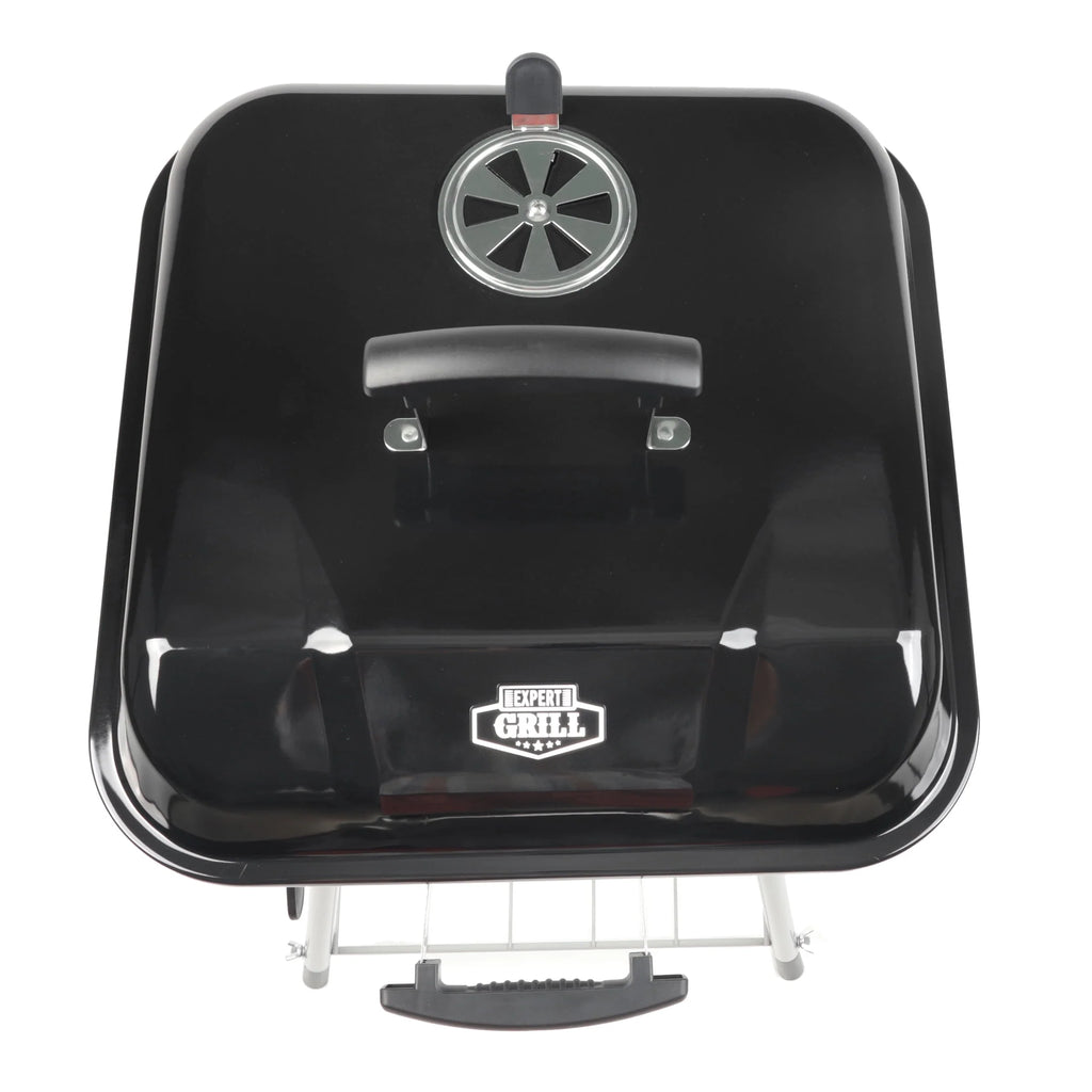 Square Steel Charcoal Grill with Wheels, Black K2520